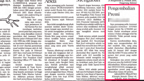 surat pembaca asuransi unit link