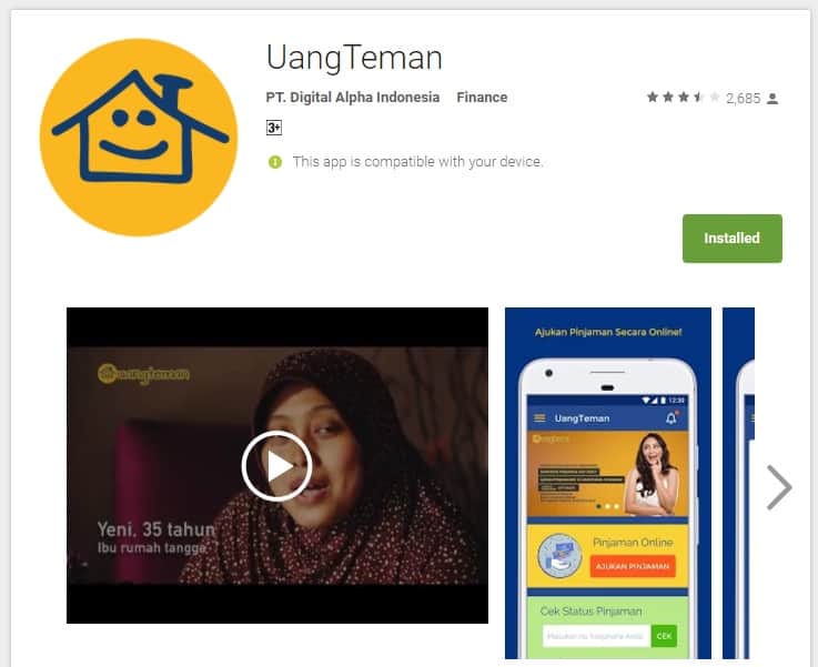 Aplikasi Pinjaman Online Fintech UangTeman