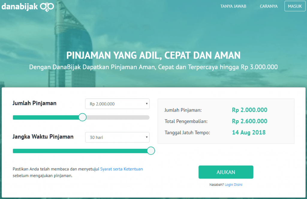 Dana Bijak Pinjaman online Cepat Cair, Bunga Rendah