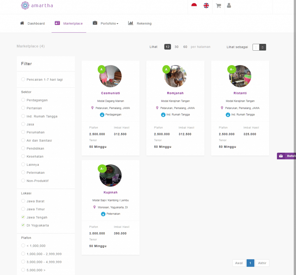 Fintech Amartha Daftar Pinjaman untuk Pendanaan Investasi P2P, Januari 2019