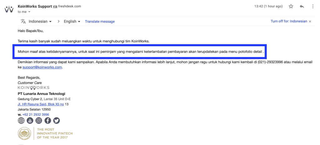 Info Koinworks P2P 2019