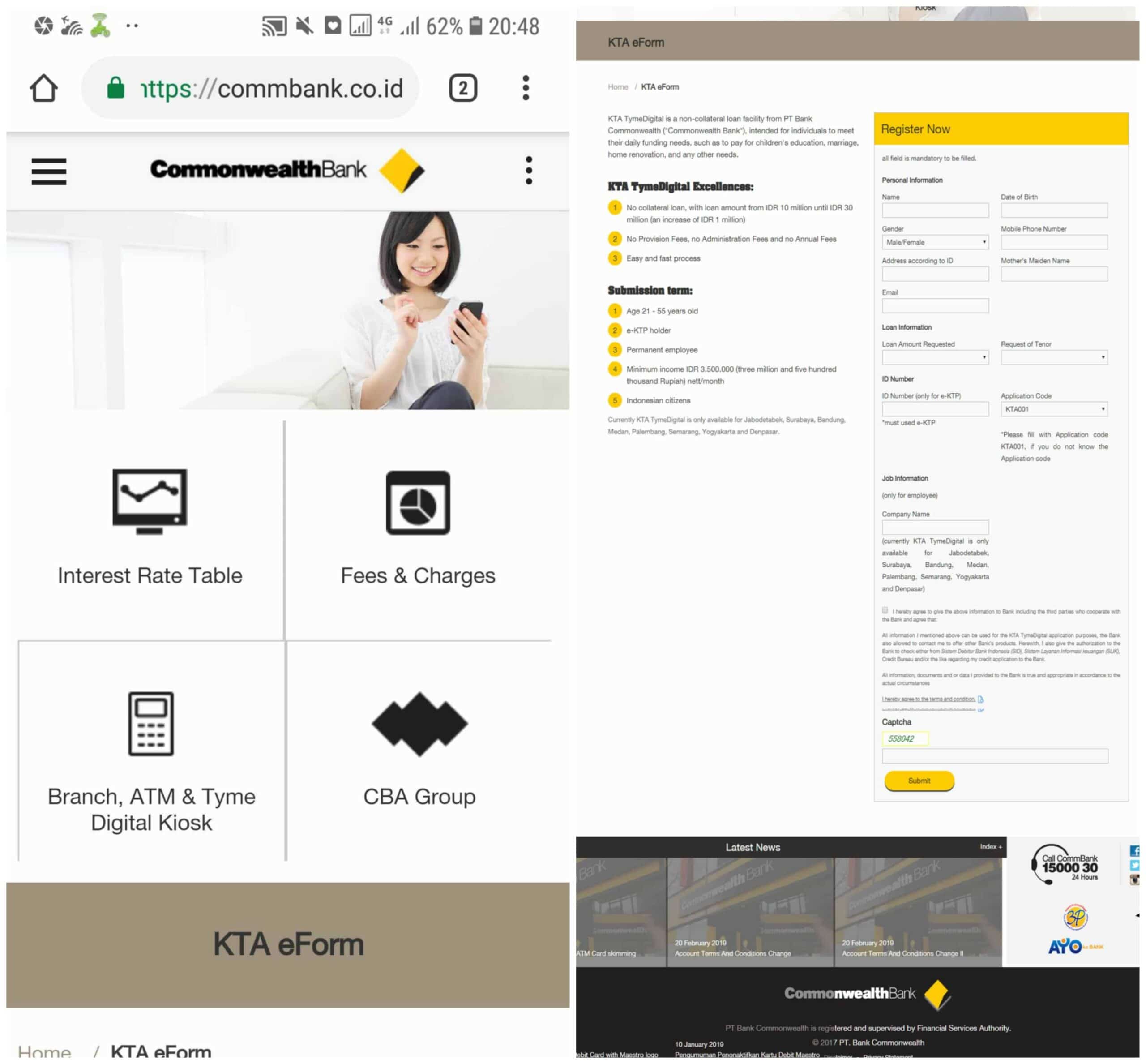 KTA Commbank Online 2019