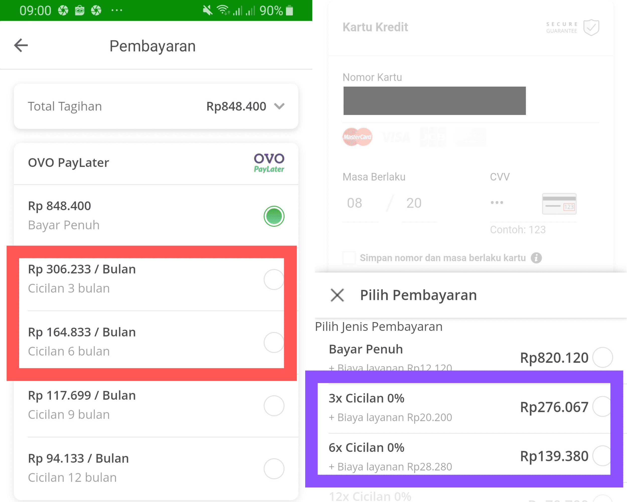Cicilan OVO PayLater vs Cicilan Kartu Kredit di Tokopedia