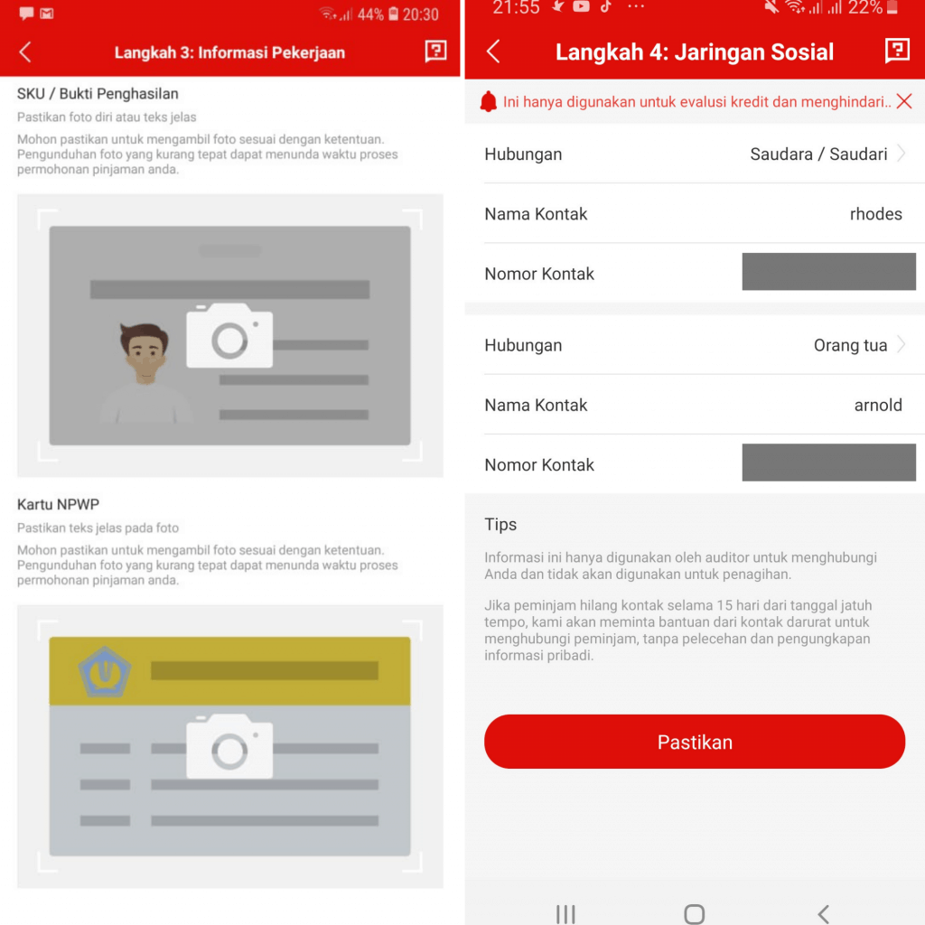 Upload KTP dan Slip Gaji