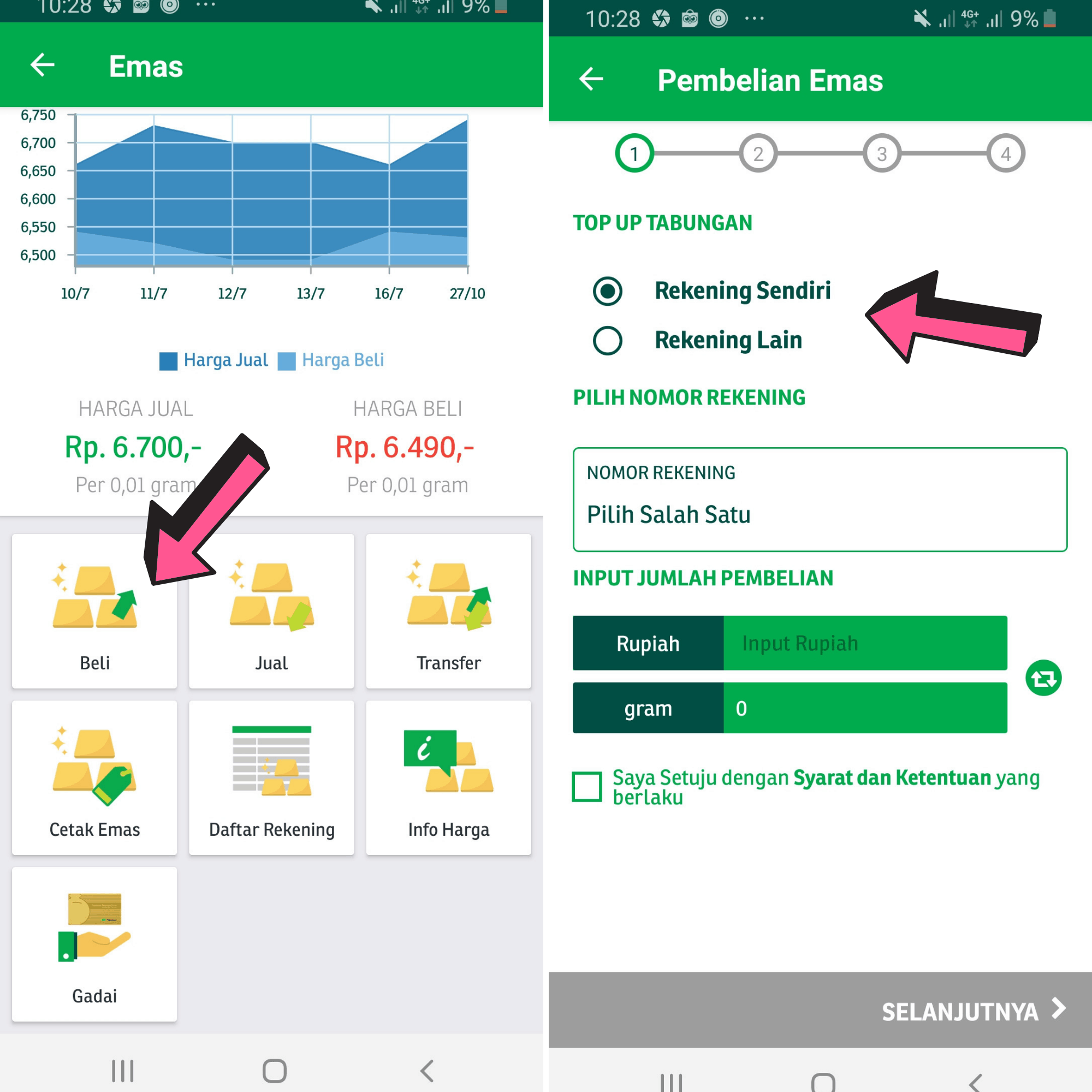 Cara Beli Emas di Tabungan Pegadaian Digital