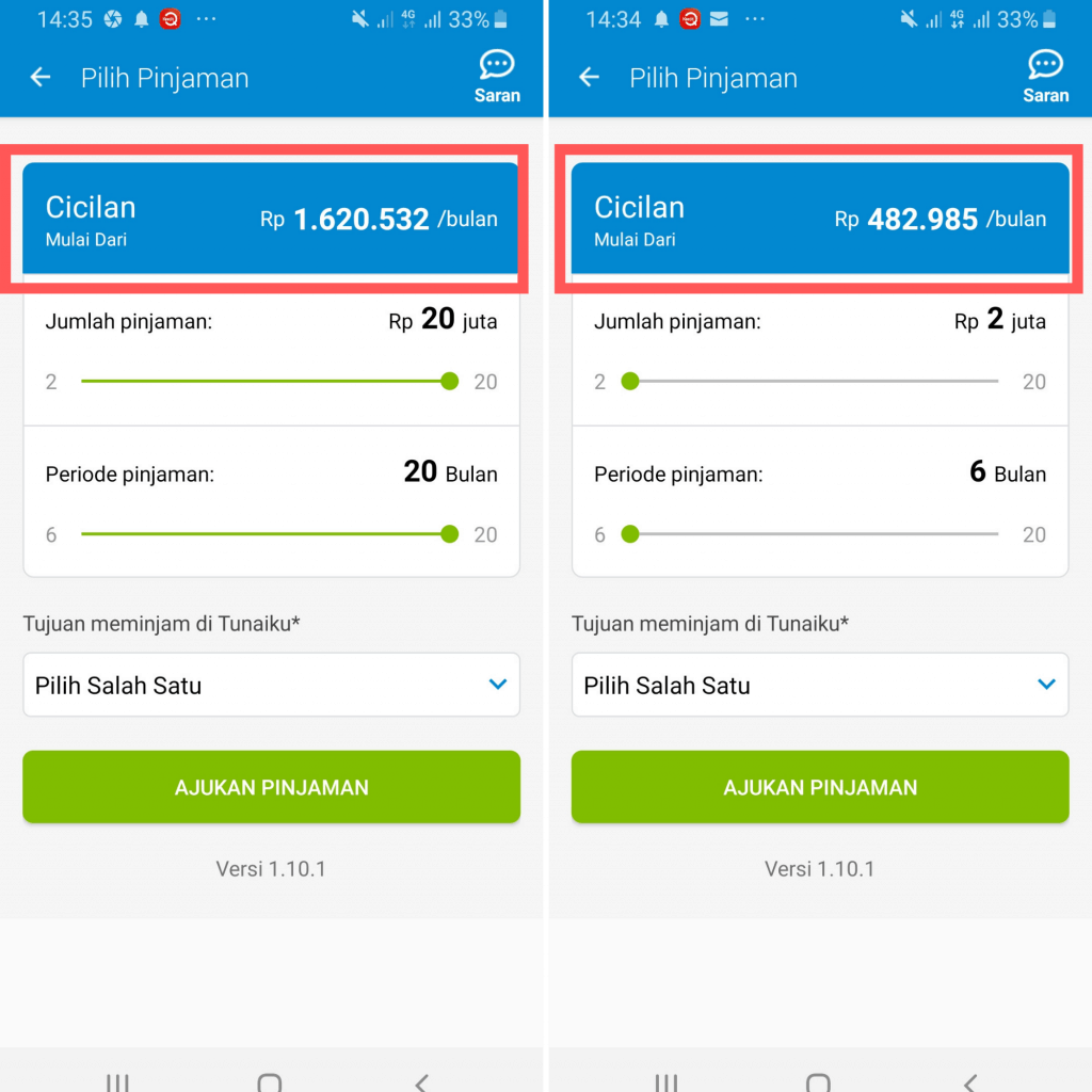 Bunga Pinjaman Tunaiku