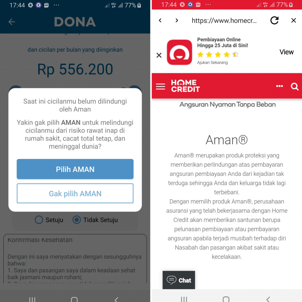 Asuransi AMAN Pinjaman Dana Tunai Online Home Credit
