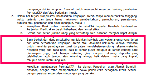 Klausul Kontrak Perjanjian Pinjaman KTA