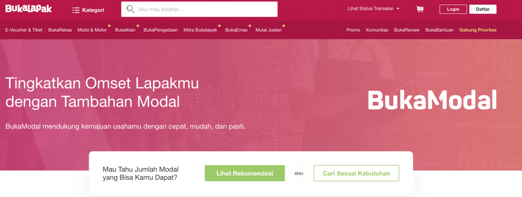 BukaModal BukaLapak Pinjaman Modal Usaha.