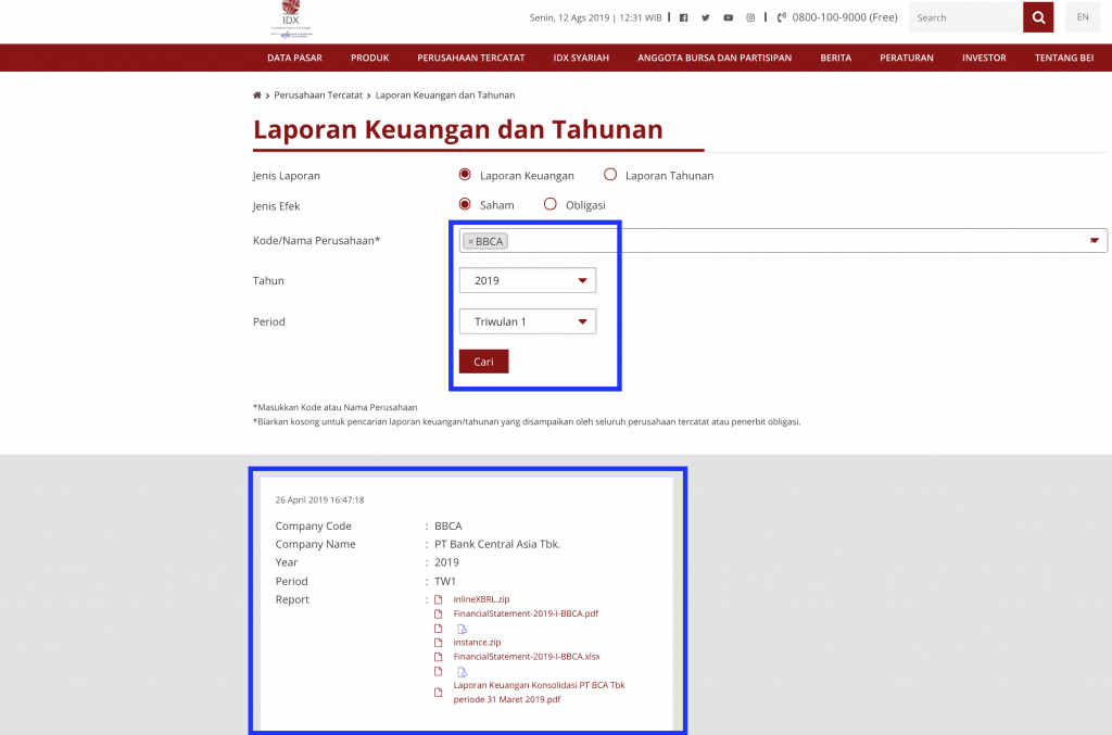 Laporan Keuangan Saham di Bursa