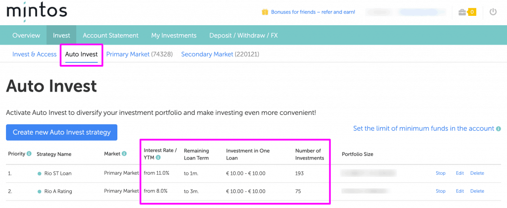 Auto Invest P2P Internasional Mintos