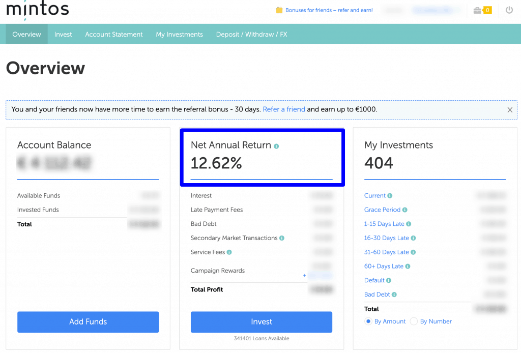 Peer to Peer Lending Mintos Return 12%