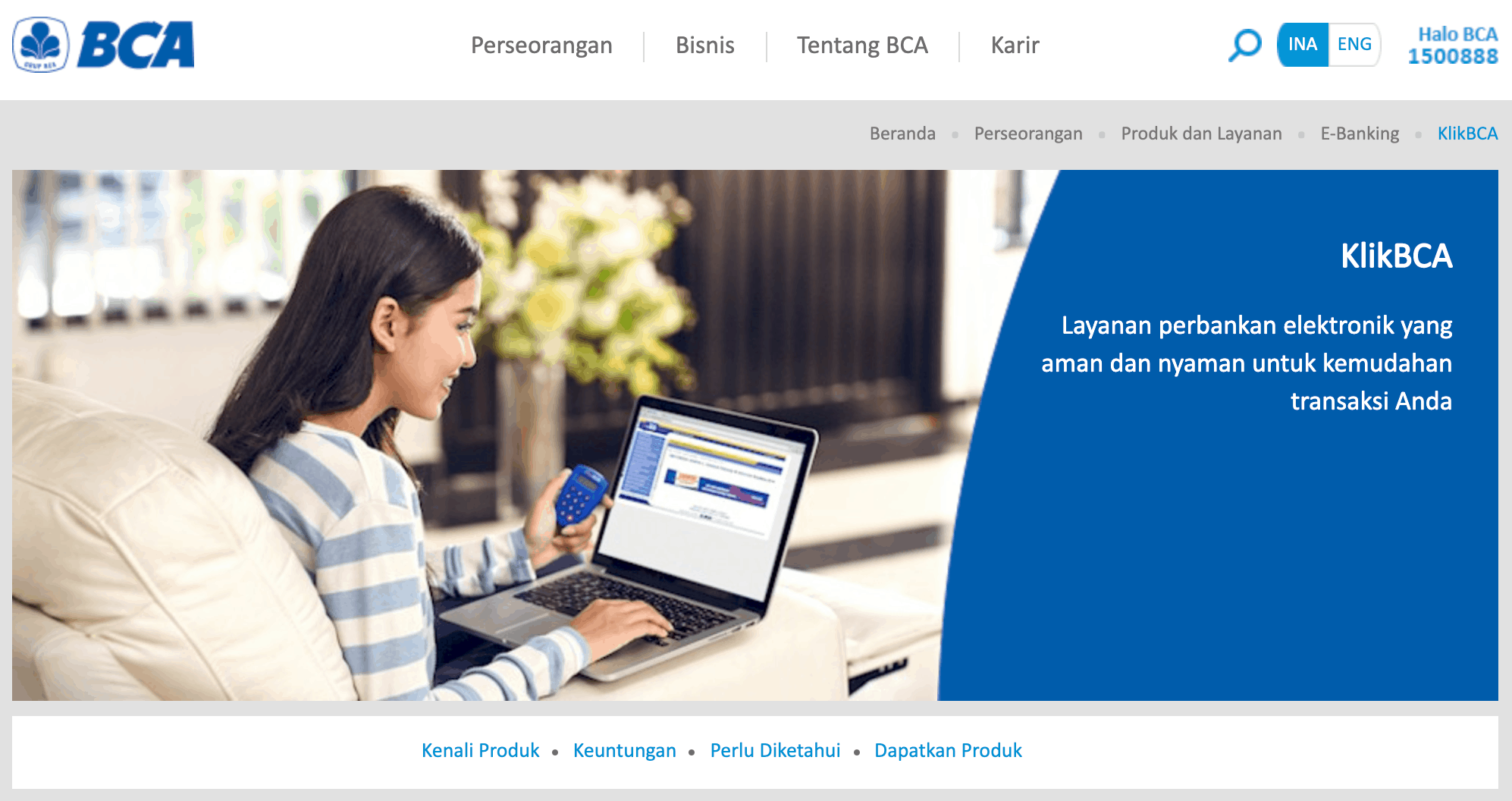 Fitur KlikBCA untuk internet banking