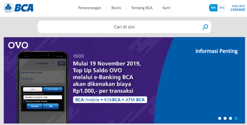 Top Up di BCA Internet Banking