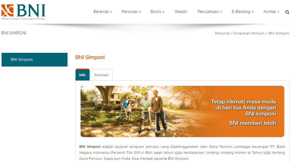 DPLK BNI Simponi Dana Pensiun