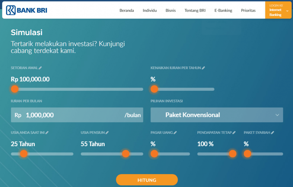 Simulasi Pensiun DPLK BRI