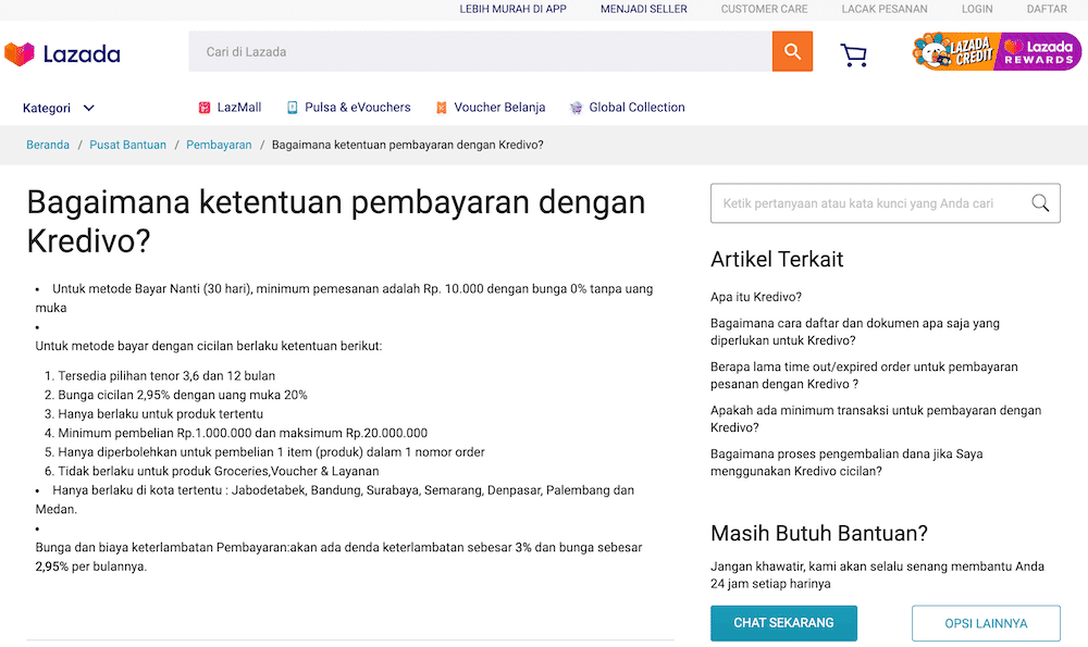 Cicilan Tanpa Kartu Kredit Lazada - Kredivo