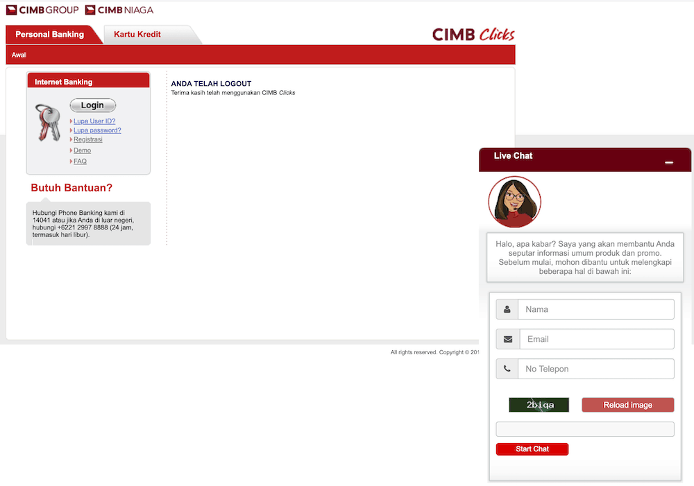 Live Chat Internet Banking