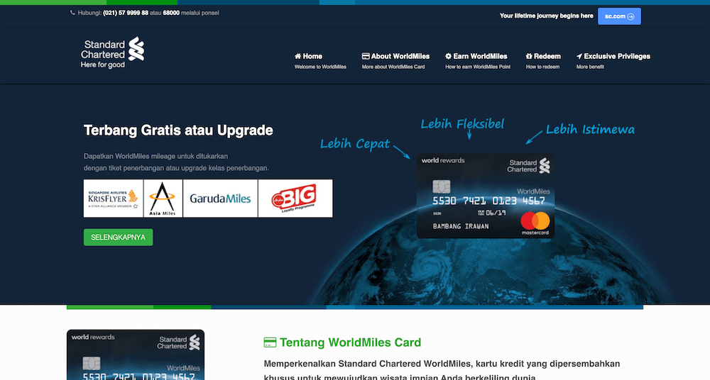 SCB MasterCard WorldMiles