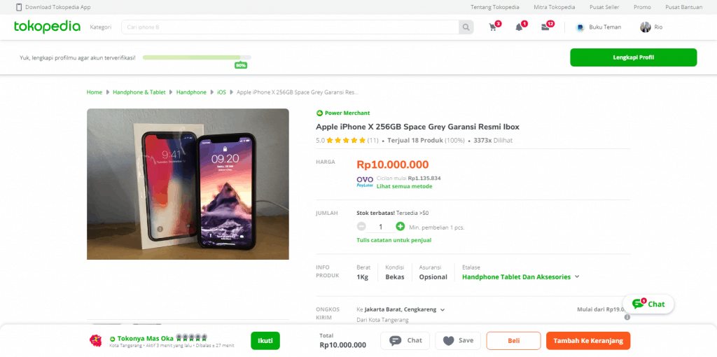 Beli Iphone Rp 10 juta di Tokopedia Online
