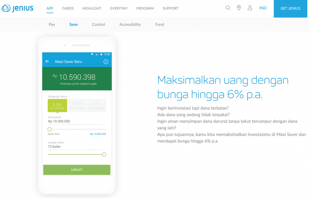 Jenius Bunga Deposito
