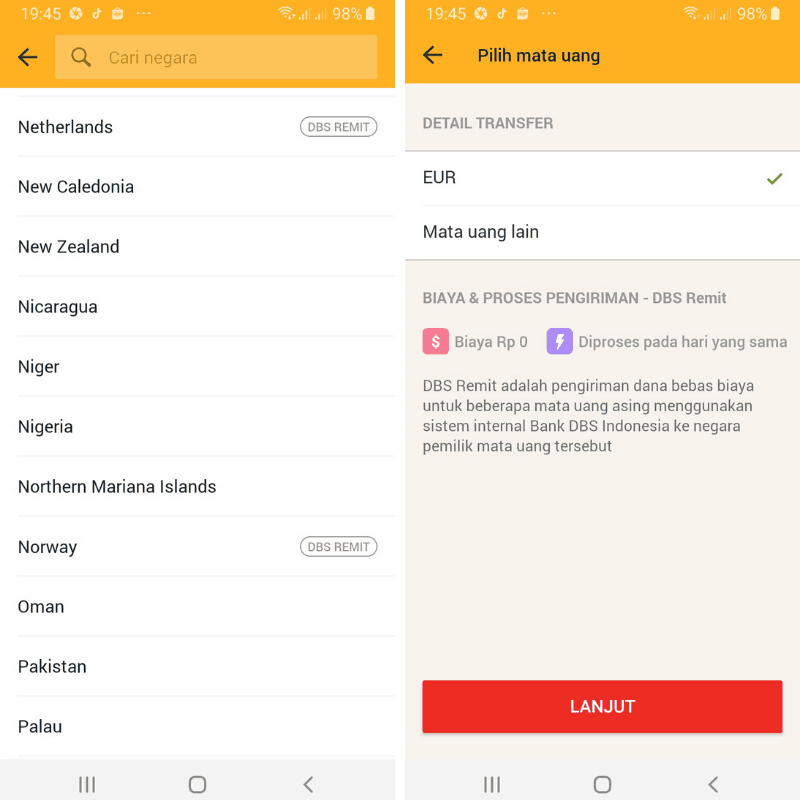 Digibank DBS Remit Gratis Transfer