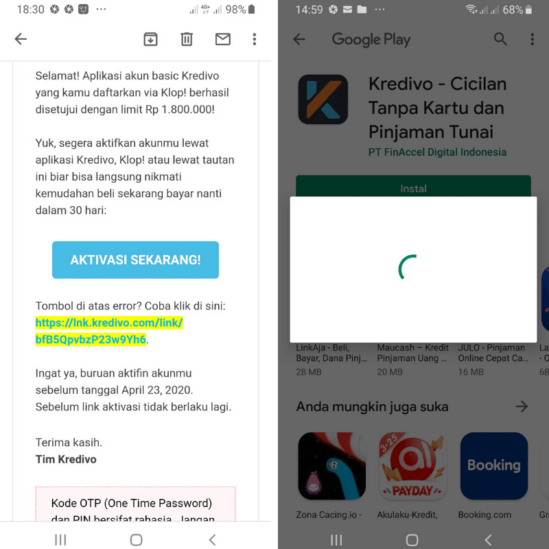 Persetujuan dan Aplikasi Kredivo
