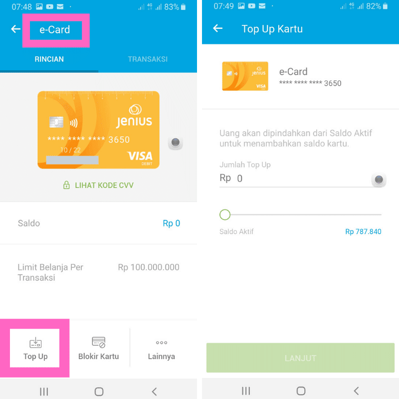 Kartu Kredit e-Card Jenius BTPN