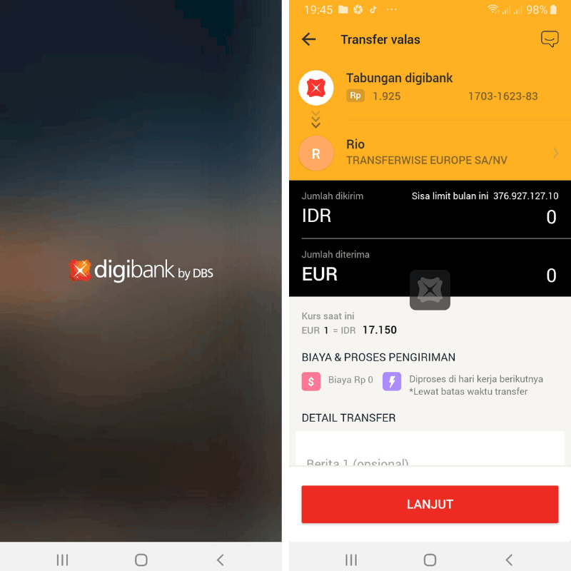 Digibank DBS Transfer Valas