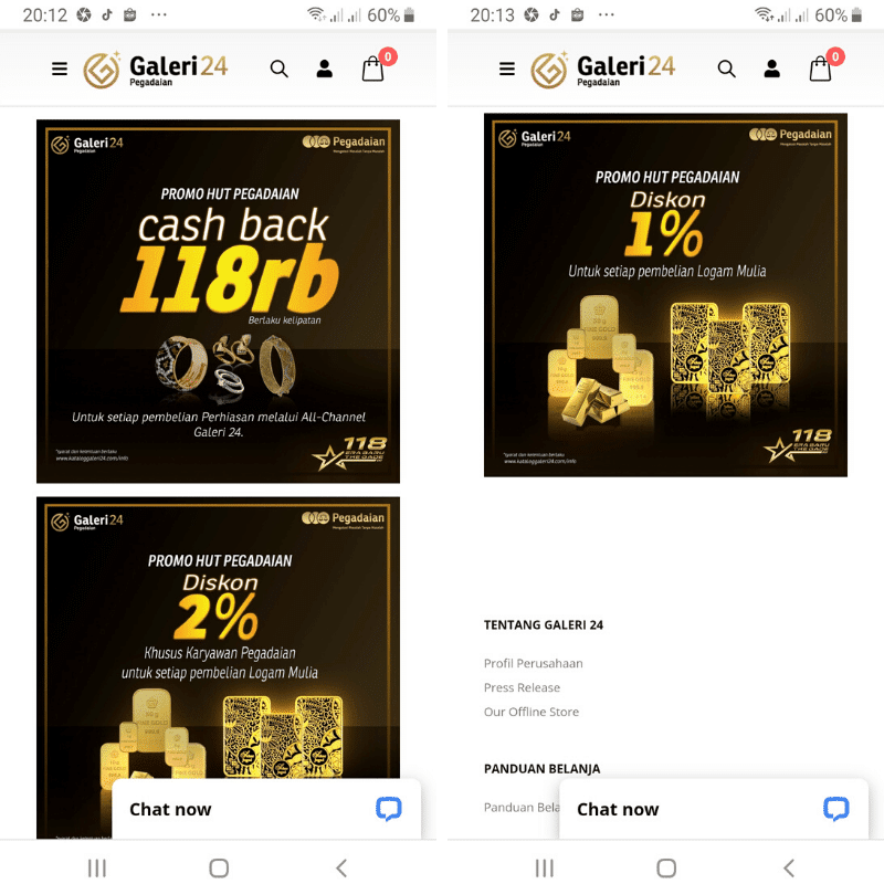 Diskon Cashback Emas Logam Mulia di Galeri 24
