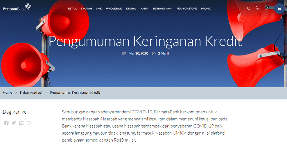 Restrukturisasi Covid-19 Bank Permata