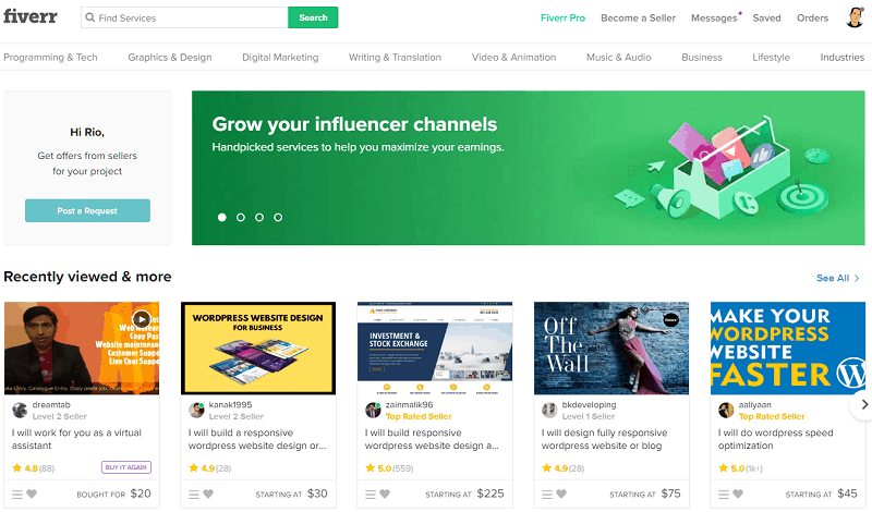 Fiverr Marketplace Freelancer