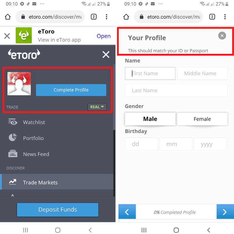 eToro Saham Internasional