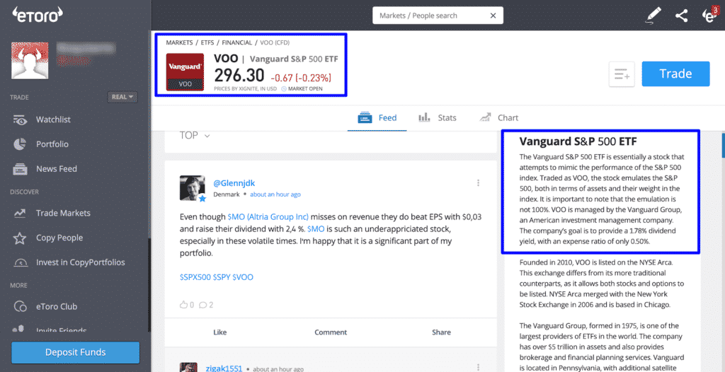 eToro ETF Vanguard
