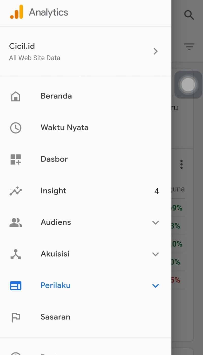 Aplikasi Google Analytics