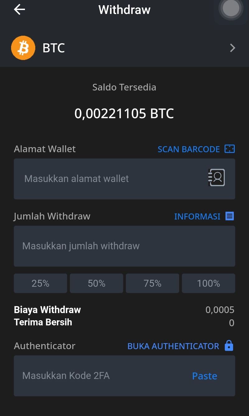 Withdraw Aplikasi Bitcoin Crypto RekeningKu