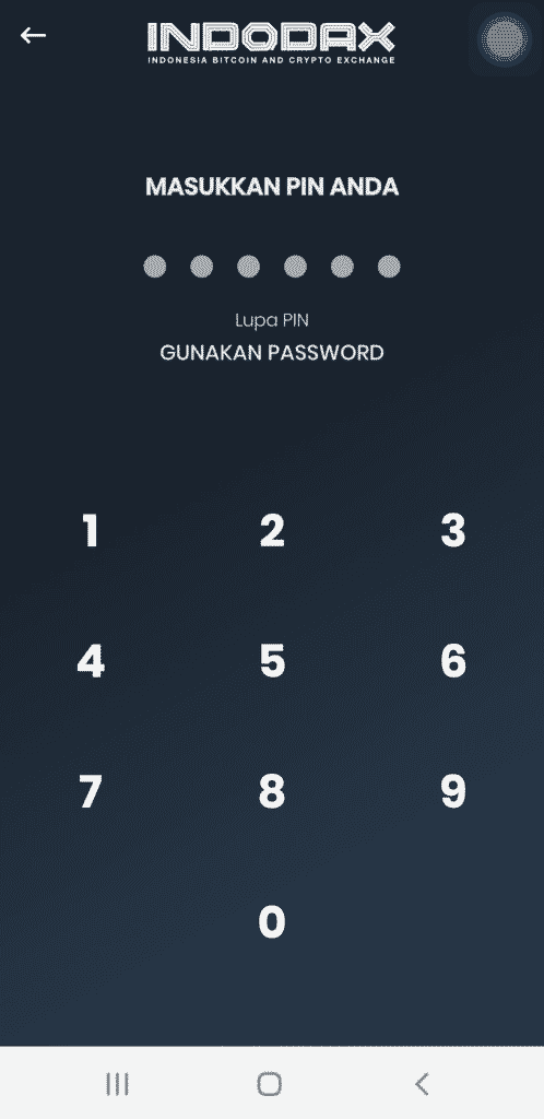 PIN Indodax Jual Beli Trading Investasi Bitcoin Crypto