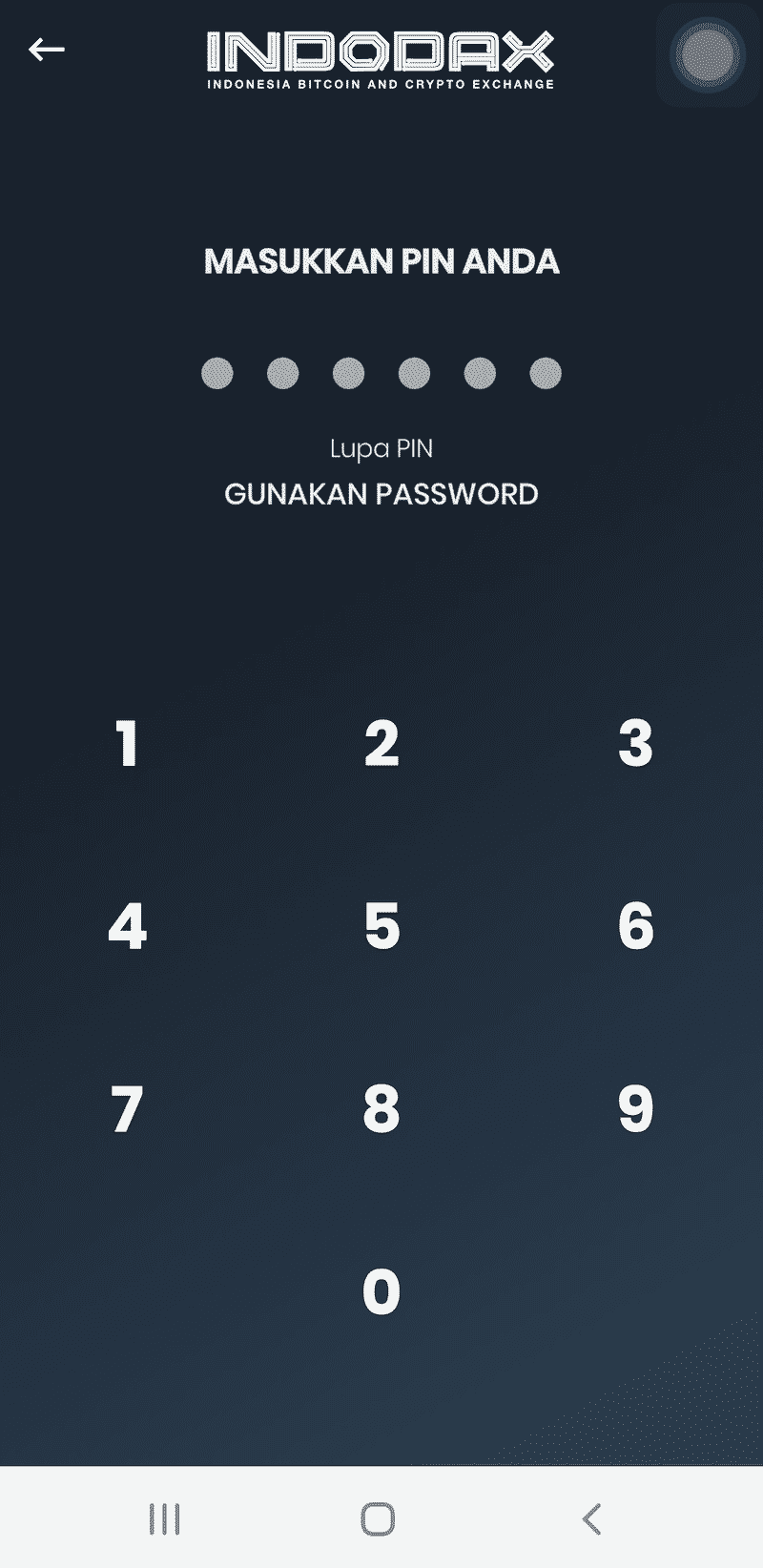 PIN Indodax Jual Beli Trading Investasi Bitcoin Crypto