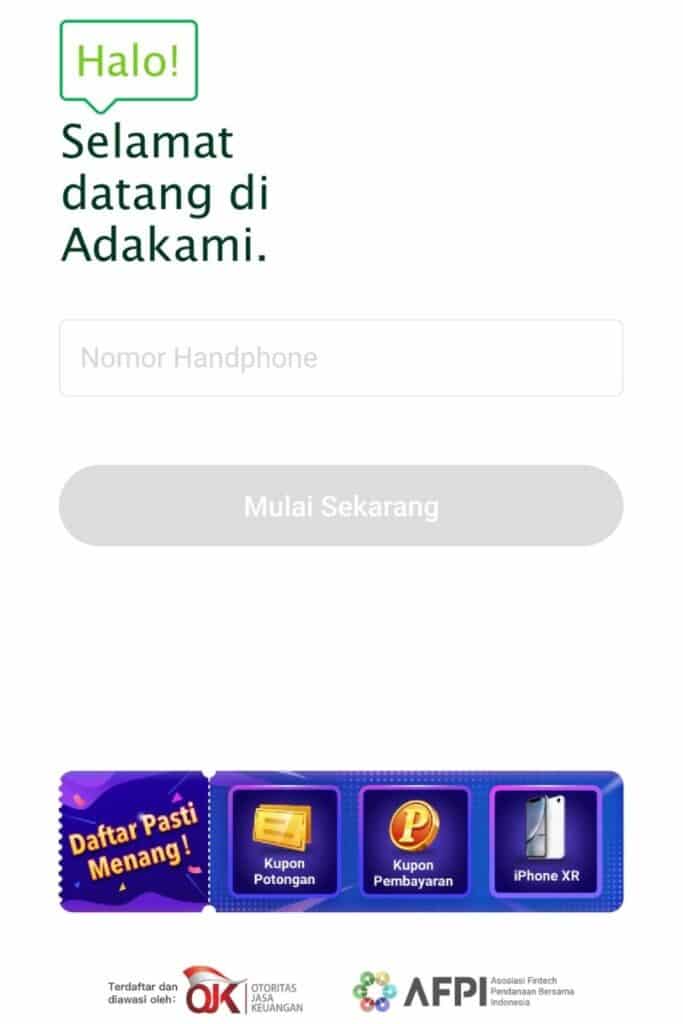 Buat Akun AdaKami Pinjaman Online Izin OJK