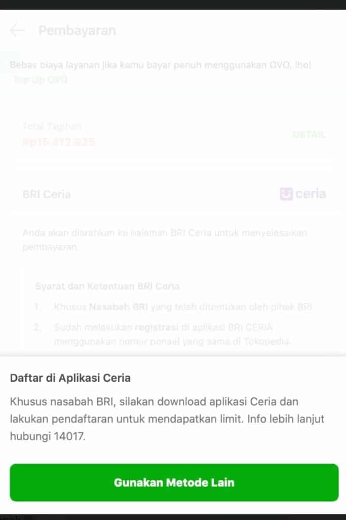 Pengajuan di ecommerce Aplikasi BRI Ceria Online Pinjaman