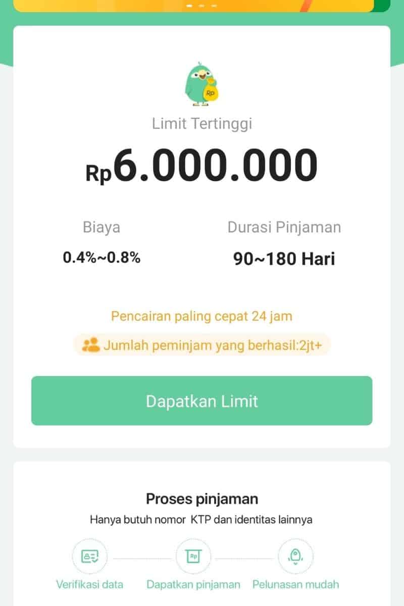 Plafon Tenor di Aplikasi Pinjaman Go 1