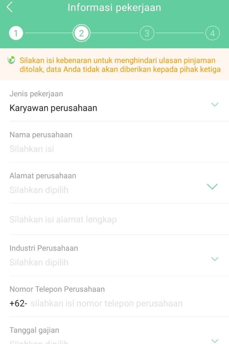 Pekerjaan Penghasilan Aplikasi Pinjaman Go