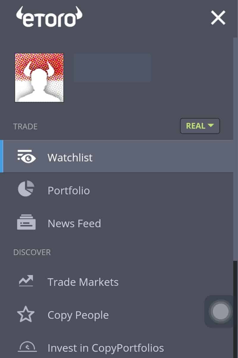 Akun Aplikasi eToro Internasional ETF