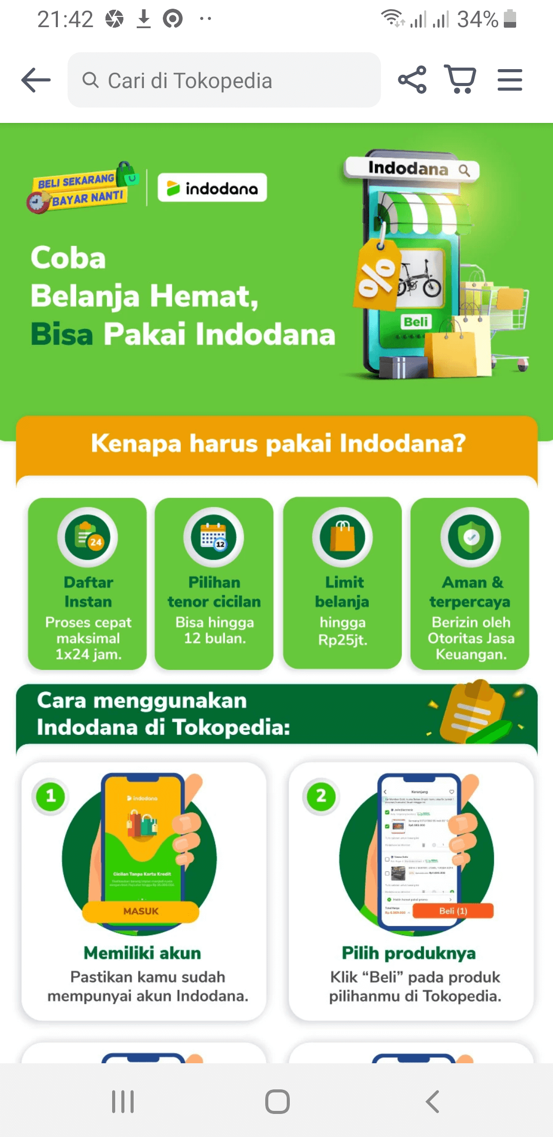 Indodana Cara Kredit di Tokopedia