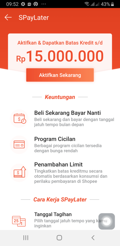 Fitur Pinjaman Aplikasi Shopee Paylater