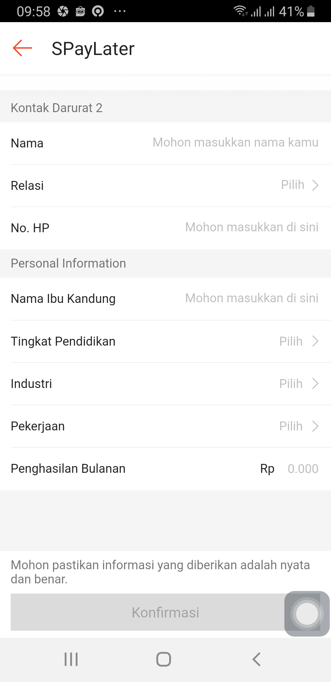 Data Penghasilan Aplikasi Shopee Paylater