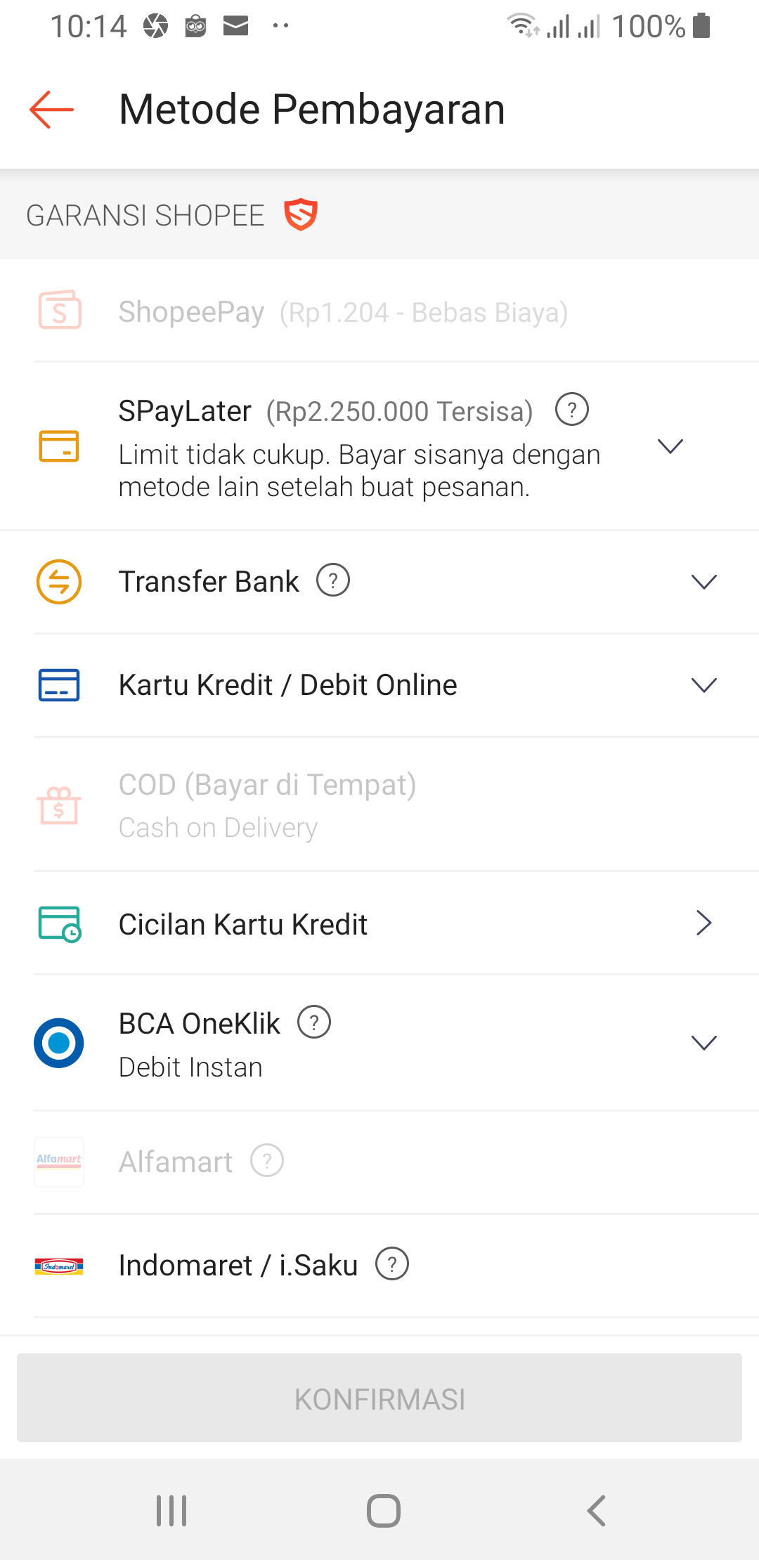 Pilihan Pembayaran Cara Kredit Shopee