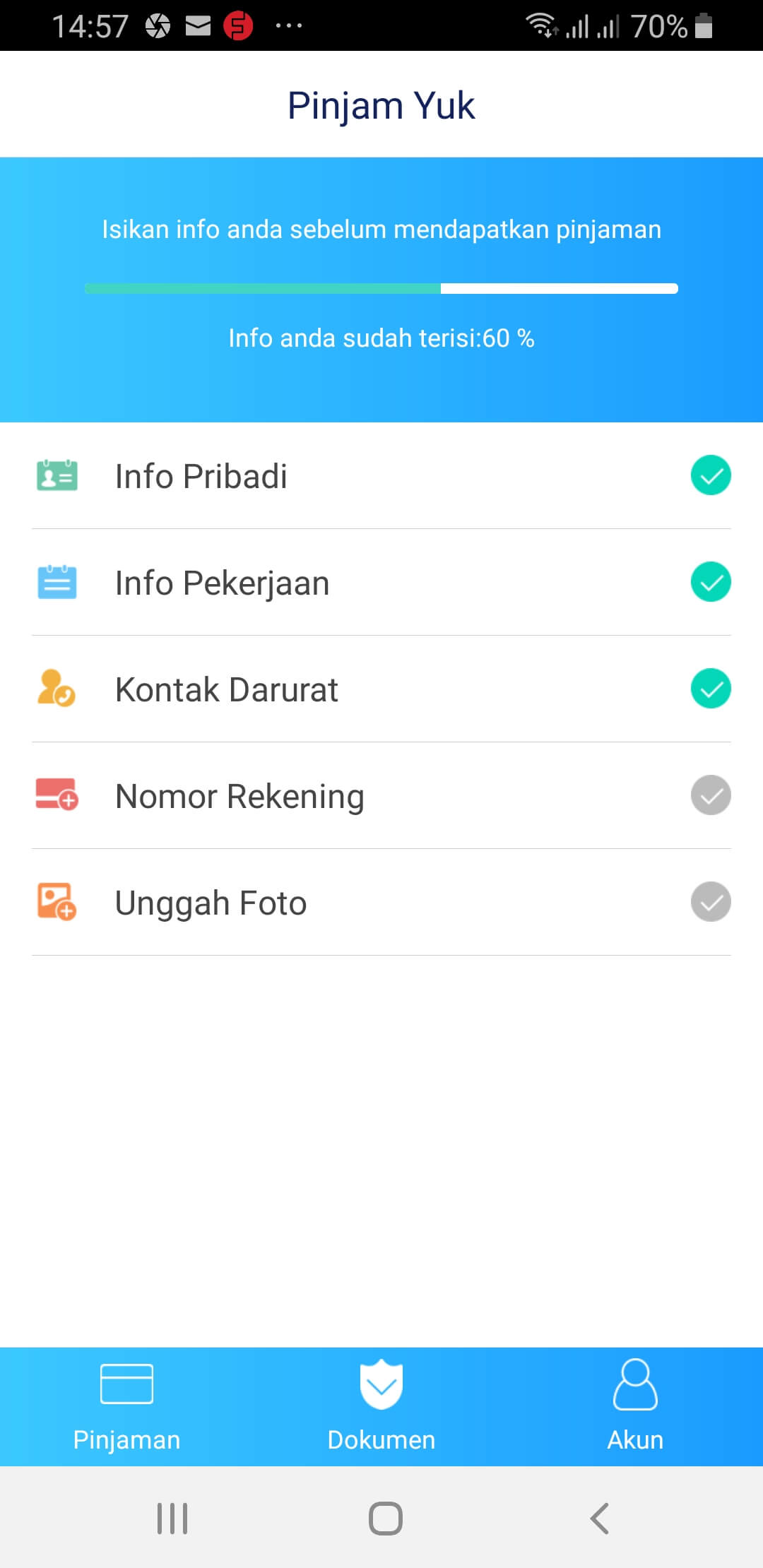 Data Dokumen Pinjam Yuk Pinjaman Online