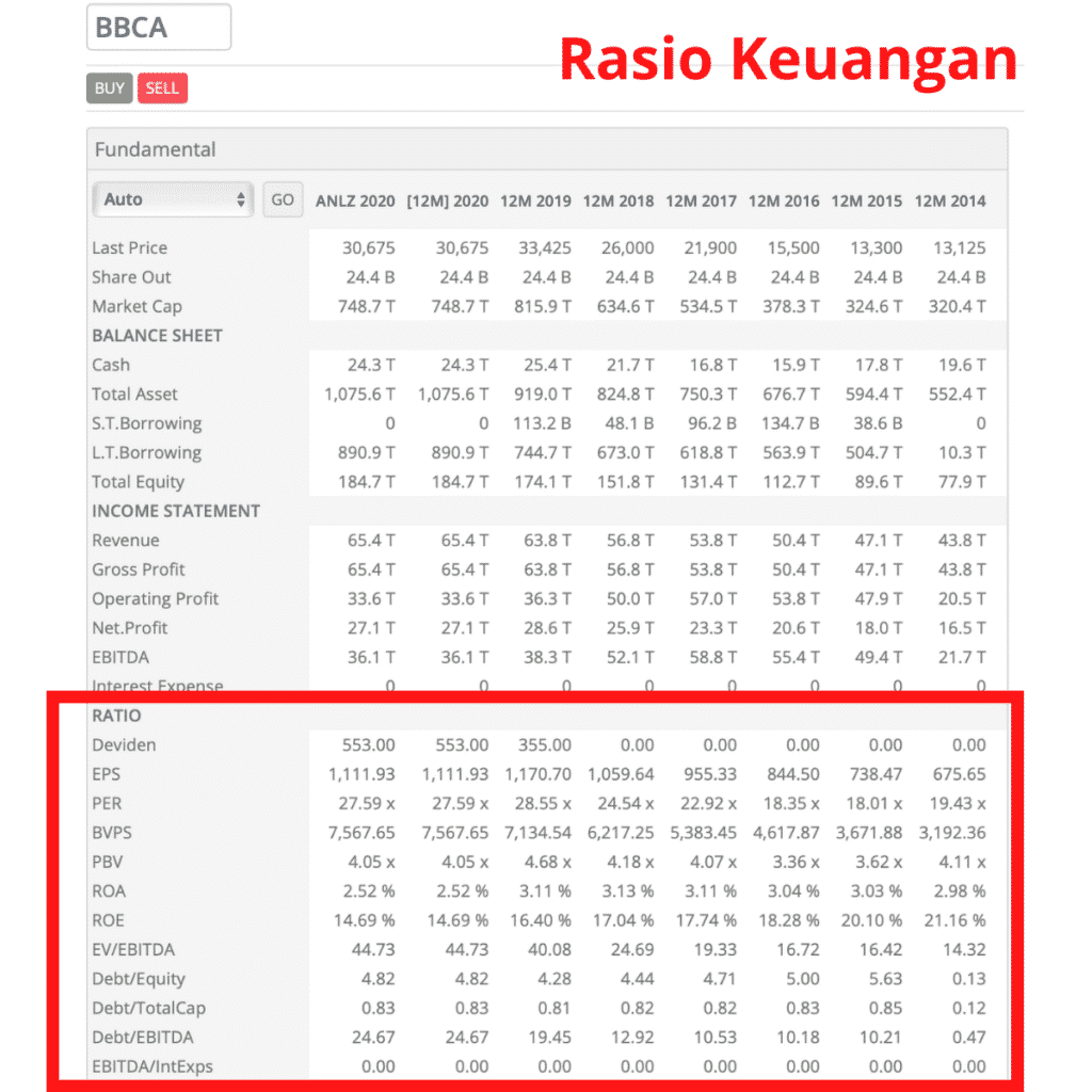 Rasio Keuangan Saham