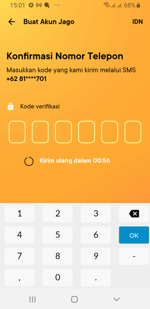 Jago Bank Digital OTP SMS